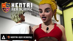 HENTAI SEX UNIVERSITY - Hentai Student Eats Out His Teacher&#039;s Perfect Pussy Until She Orgasms!