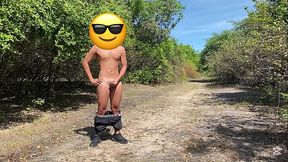 Exposed on Trail (pee &amp_ cum)