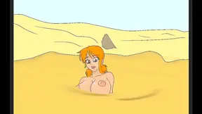 Nami Stuck in Muddy Quicksand for Wet and Messy Hentai Fun