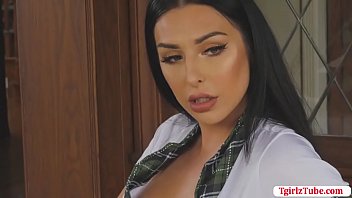 Brunette Tgirl Goddess Chanel Santini gets bang by dudes bigcock