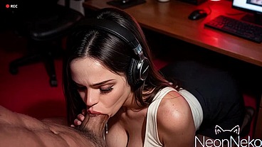 My streamer stepsister lost a bet and now I'm fucking her big ass hard [Ai]