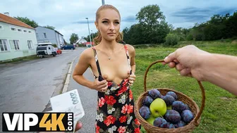 Red riding hood shows her pussy in her boyfriend's car