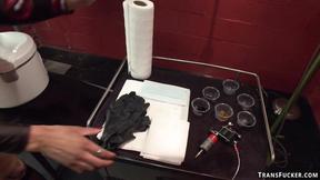 ”Asian TS fucks alt tattoo artist”