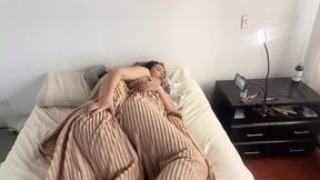 Mornin' lesbian bitches getting sloppy topless under covers