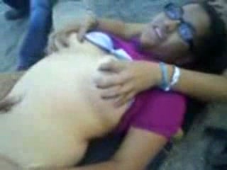 Colombian friend fucks his slutty neighbor chick outdoors