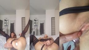 caline avec ma chatte rosebud, jeu avec mes boules vibrantes sur clito puis ...