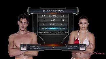 Stephie Staar vs Tony Orlando Mixed Wrestling