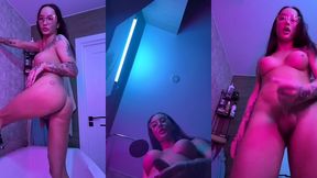 focus on wet girl cock