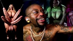 girl cock the god of cumflation is cumming from her multiple hard girl cocks, ai generated