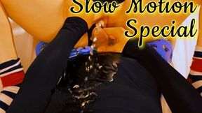 (POV) Getting mutually drenched in their naughty piss while she sitting on him (silent slow motion special)