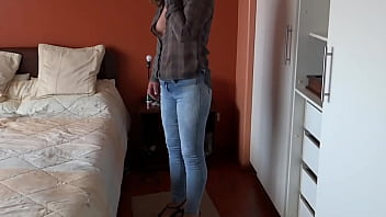 Stepson&#039_s friends jerk off while looking at my ass in jeans, I want to fuck them