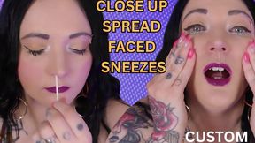 Close Up Spread Faced Sneezes (Custom) - MP4