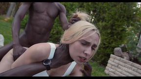 DP 2on1 - Two black guys robbed the house and took the anal virginity of Aura Sin FLX005