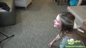 Stunning Wisconsin Tiff Invites Chubby Guys To Gangbang Her Hungry Holes