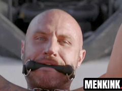 Handcuffs prevents Greg Riley from escaping Johnny Fords ass thrusting