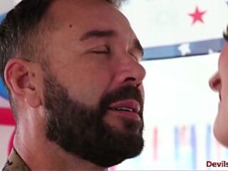 Wife Katrina Colt puts some oil for a nuru massage.That babe rubs her love button on her spouse then deepthroats his wang.The stud fingers n screws her curly twat