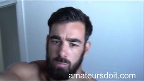 Bearded hairy jock torments himself with raw solo pleasure Sydney Australia