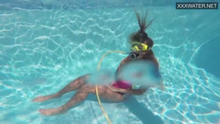 Irina Poplavok blonde pornstar in the pool