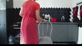 She just stood on a chair and opened her asshole and moaned