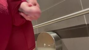 Milking my throbbing dick in McDonalds ftm public handjob