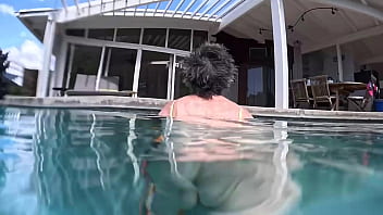We went swimming in a private pool in Hawaii Kai