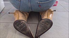 Kat Cleans the Kitchen in her GML Italian Boots