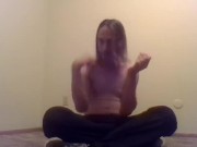 Topless Transgirl Brushing Her Own Hair