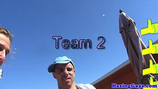 Straighty pledge jizzed in mouth outdoors