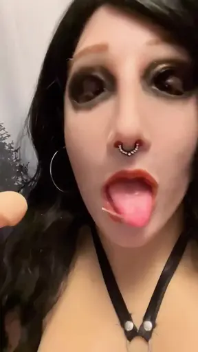 Sucking Dildo and Feeling Myself in a Female Mask