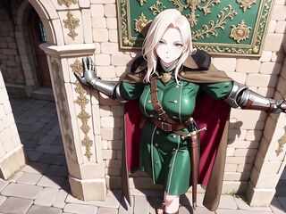 The Green Armored Knight's Secret! Slothful Afternoon in the Ruins Bedroom, her mechanical arm teasing soft skin whilst that babe gazes at u with a hazy look.