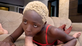 Timid African hottie with black booty Hibo experienced hardcore cunt fucking