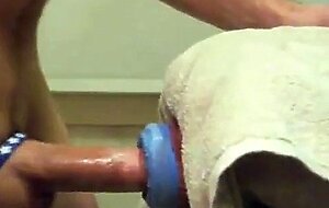 Homemade sex toy pillow humping cum