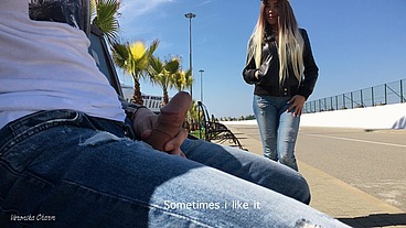Girl Was Surprised To See Guy Jerking Off Dick In The Park 4K