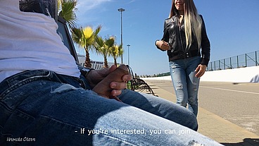 Girl Was Surprised To See Guy Jerking Off Dick In The Park 4K