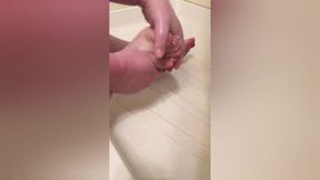 Wet and horny girlfriend plays with her toy