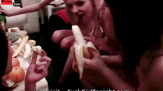 Screaming Orgasms 4 Insatiable Lesbians Destroy Each Other in the Living Room!