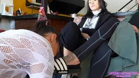 Nika has her friend's mom on her knees