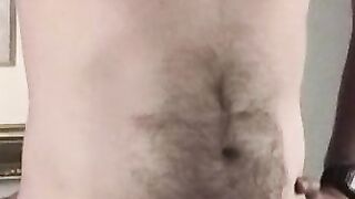 Crazy old bastard loves playing with his hairy cock solo