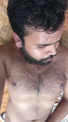 After body bath masterbating on terrace