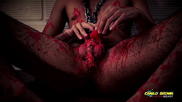Horror Porn Candle Wax Ritual Summon A Sex Demon And Loud Cumshot Halloween