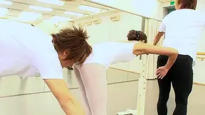 Japanese Ballerina Flexed & Fully Impaled in Wild Three-Way Fuck Fest