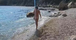 Omg!!! Sexy Hairy Nudist MILF on Beach Fucked Until Creampie