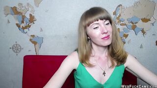 Ukrainian MILF fondles and covers tits on webcam