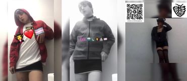 Goth femboy saddled by huge dick and massive ass