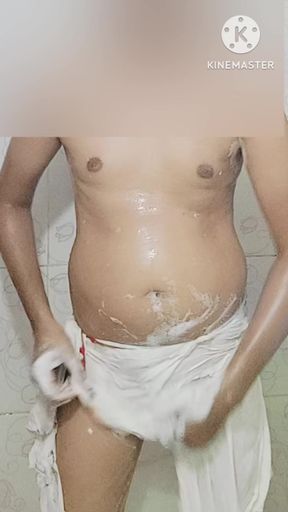 Bathing in bathroom