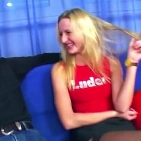 Blonde and Brunette Babes Share Two Hard Cocks