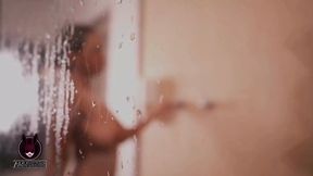 Blowjob from a mystery dude in steam room, balls to the ceiling