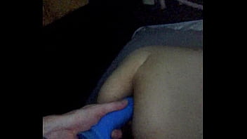 Shoving big blue dick in that tight ass