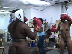 Hot boxing girls love to wear nothing at all when they train