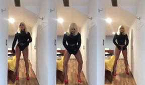 Cheryl's Masked Trans Ass Gaped Cum Flooded Pantyhose Heels Wrecked